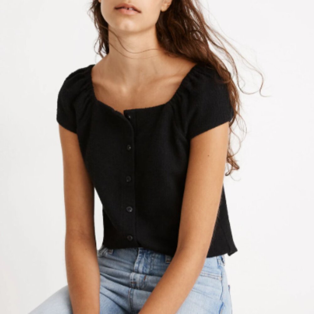 Madewell Texture & Thread Button-Front Top